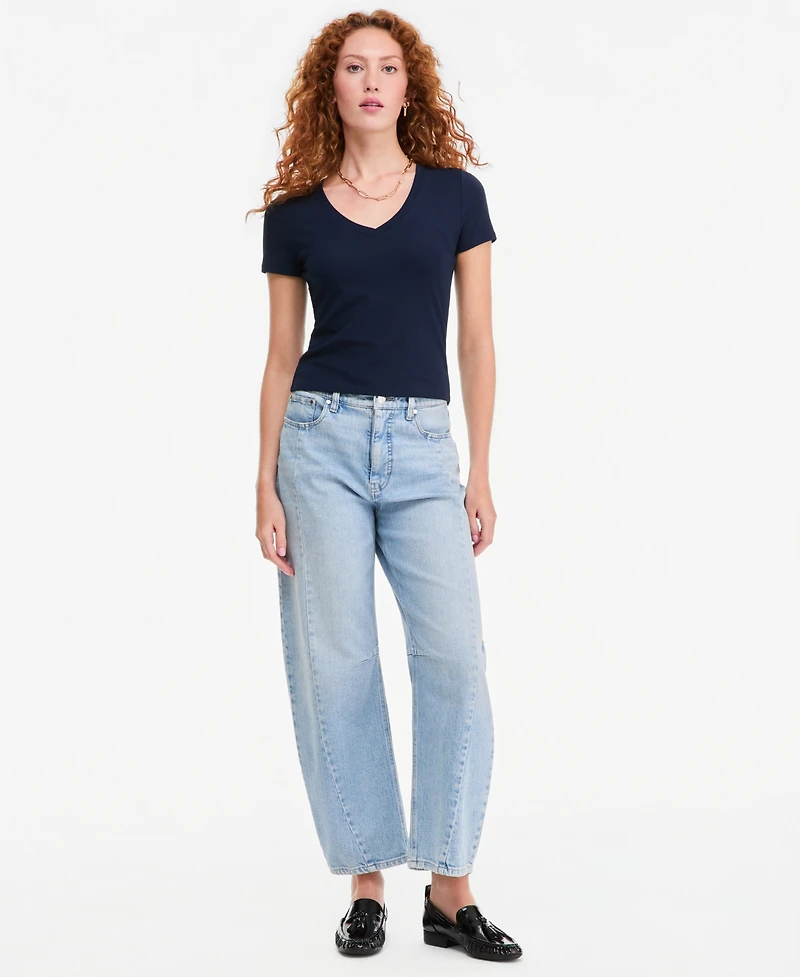 On 34th Women's Cropped V-Neck Meet & Greet T-Shirt, Macy's Exclusive