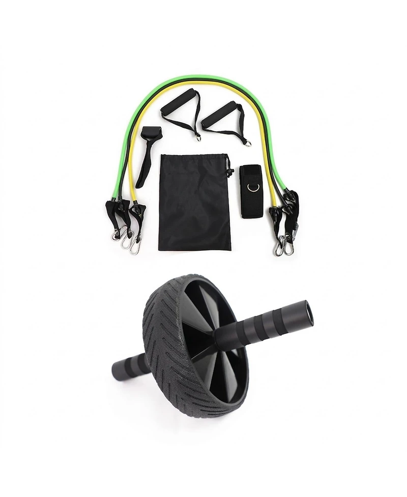Sevorley Resistance Training and Ab Bundle with Tube Kit and Sturdy Ab Wheel