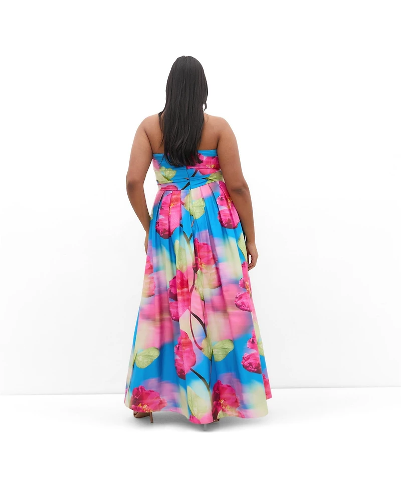 City Chic Women's Rosalee Sleeveless Print Maxi Dress