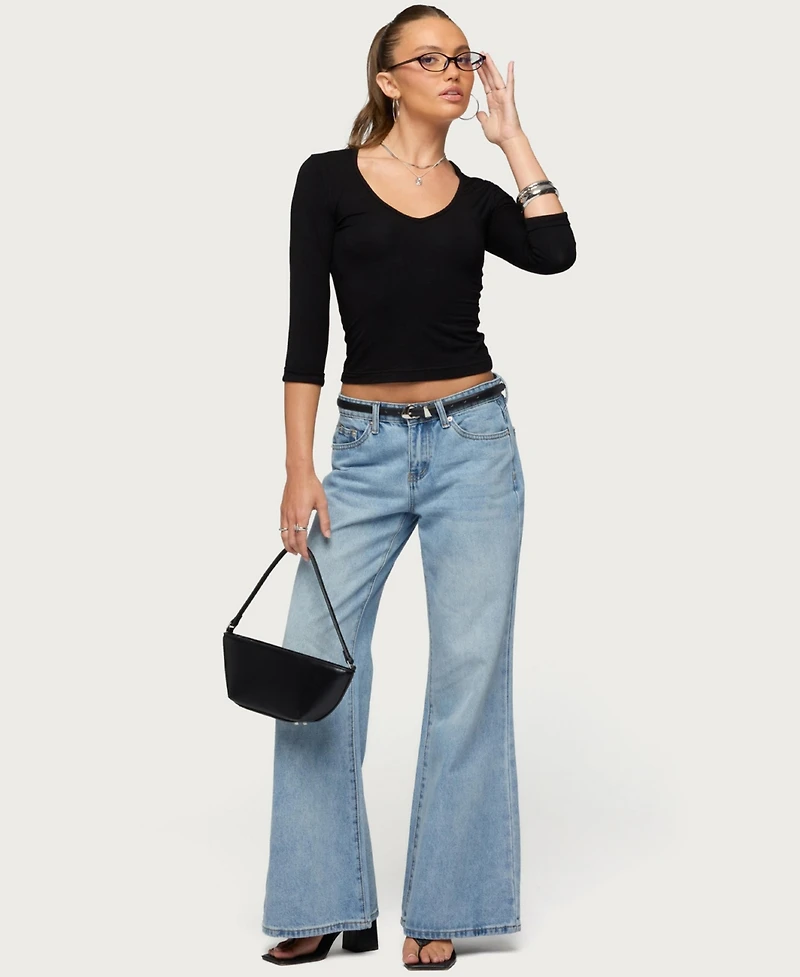 Edikted Women's Jamila Quarter Sleeve Top