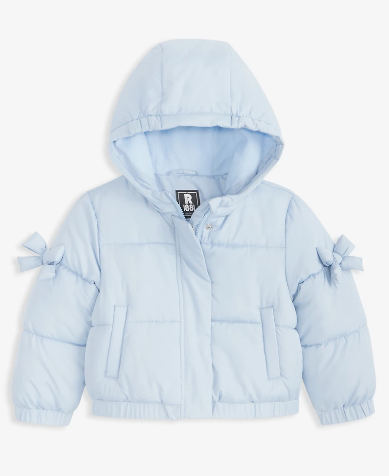 S Rothschild & Co Little Girls' 2T-6X Bow-Sleeve Hooded Bomber Jacket
