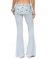 Edikted Women's Zephyra Bead and Sequin Foldover Pants