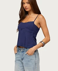 Edikted Women's Michal Eyelet Babydoll Tank Top