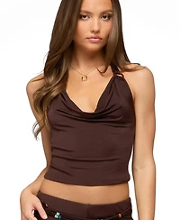 Edikted Women's Janya Cowl Neck Halter Top