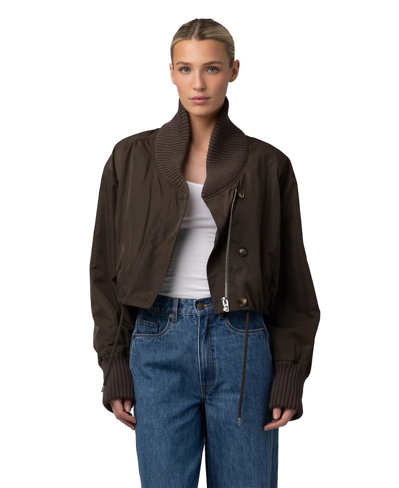 Blank Nyc Women's Ribbed Shawl Collar Jacket