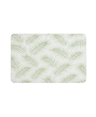 Vcny Home Carved Palms Diatomite Stone Bath Mat, 16" x 24"