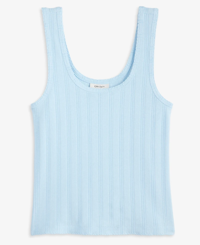 On 34th Women's Pointelle Rib Scoop-Neck Layering Tank, Macy's Exclusive