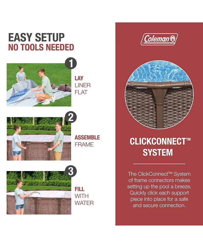 Coleman Power Steel Swim Vista Above Ground Swimming Pool Set