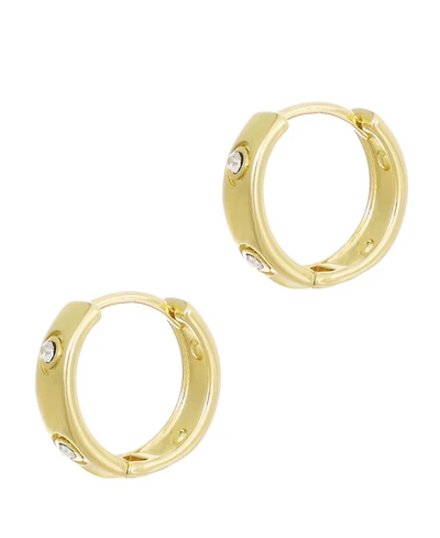 Adornia Gold Cubic Zirconia Dotted Hoop Earrings