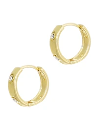 Adornia Gold Cubic Zirconia Dotted Hoop Earrings