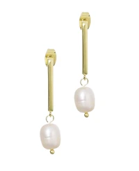 Adornia Gold Natural Freshwater Imitation Pearl Rectangle Drop Earrings