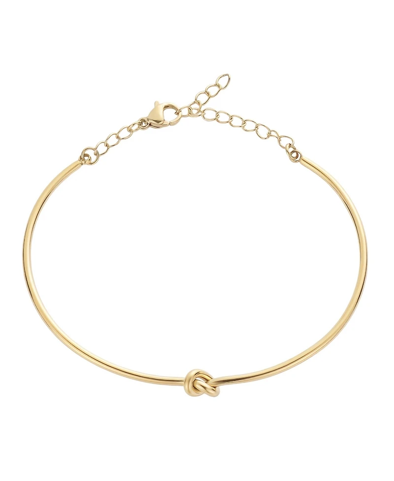 Adornia Tarnish Resistant Gold Knot Cuff Adjustable Chain Bracelet