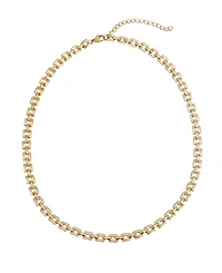 Adornia Tarnish Resistant Gold Grid Chain Necklace