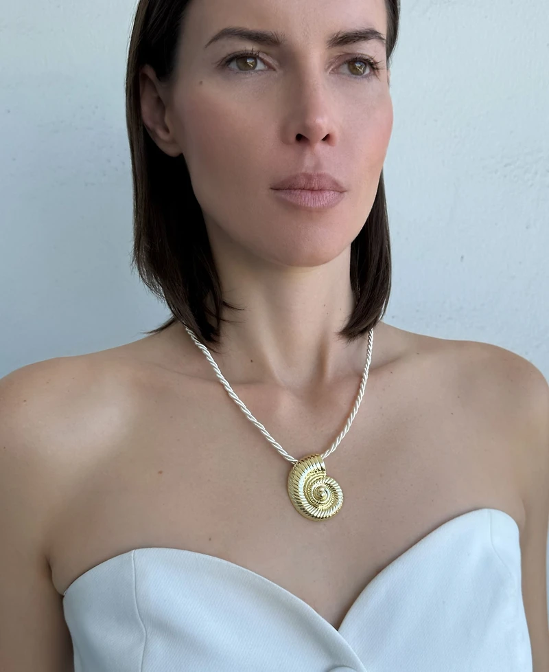 Adornia Gold Shell on a Chord Necklace