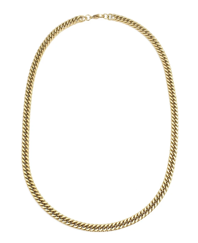 Adornia Men's Tarnish Resistant Gold 7mm Cuban Chain Necklace