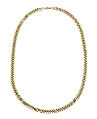 Adornia Men's Tarnish Resistant Gold 7mm Cuban Chain Necklace
