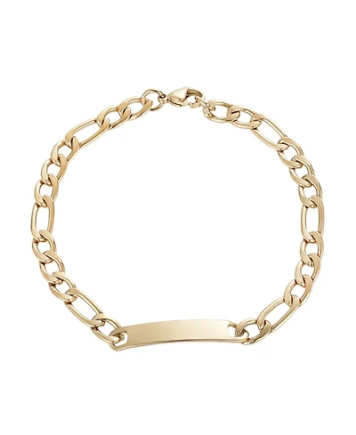 Adornia Men's Tarnish Resistant Gold Figaro Id Bracelet