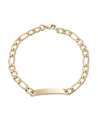 Adornia Men's Tarnish Resistant Gold Figaro Id Bracelet