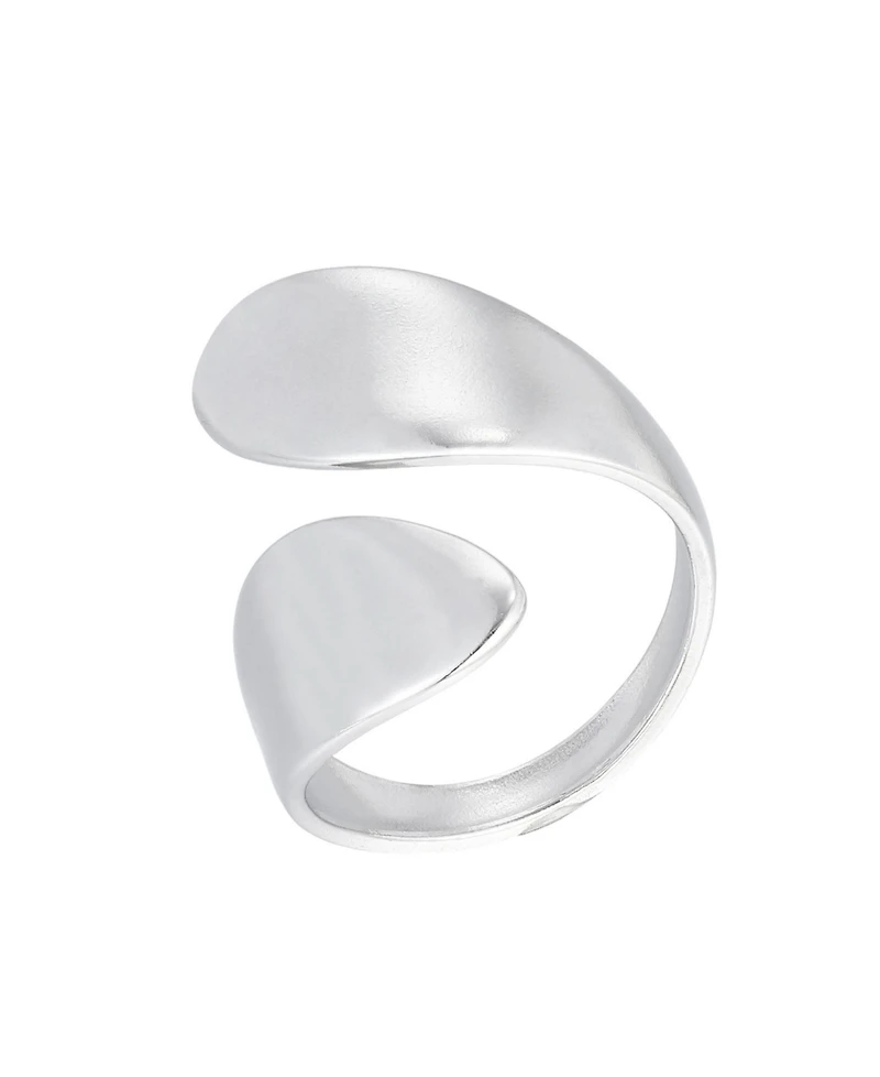 Adornia Tarnish Resistant Silver Overlap Petals Ring