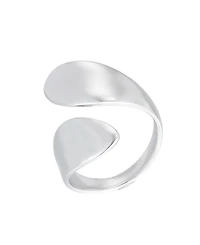 Adornia Tarnish Resistant Silver Overlap Petals Ring
