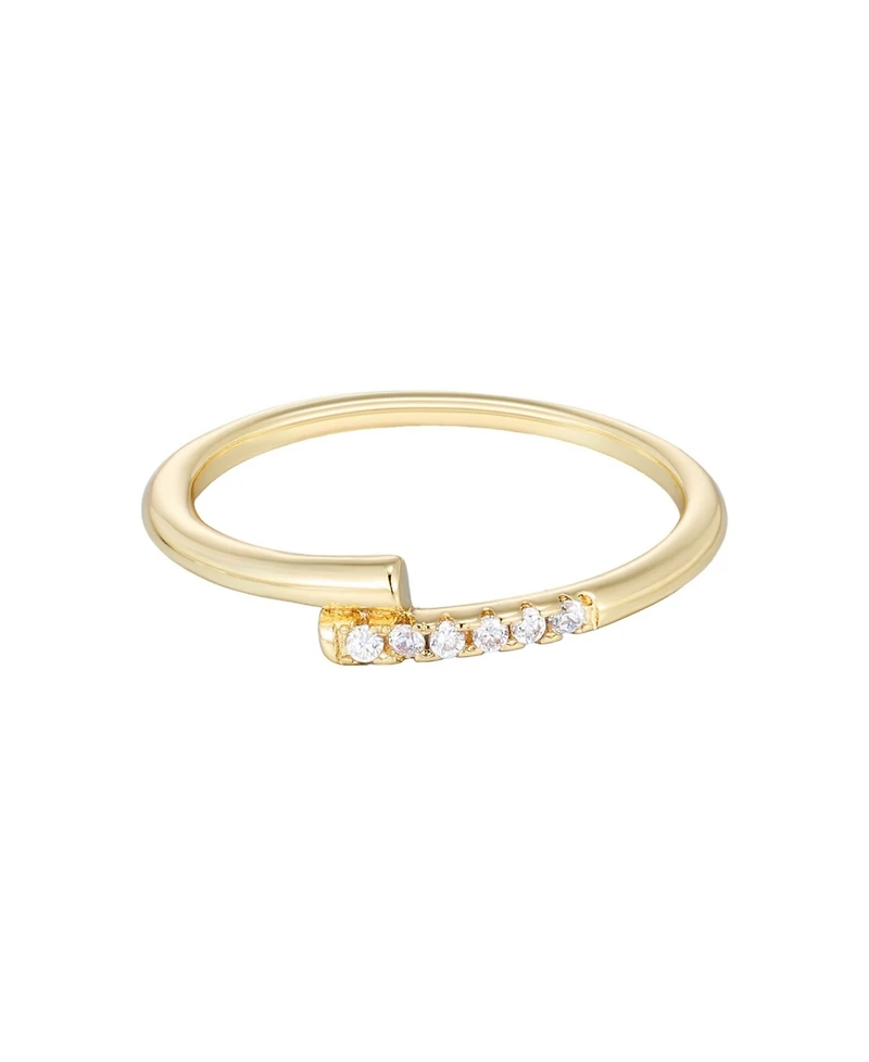Adornia Gold Cubic Zirconia Overlap Band Ring
