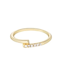 Adornia Gold Cubic Zirconia Overlap Band Ring