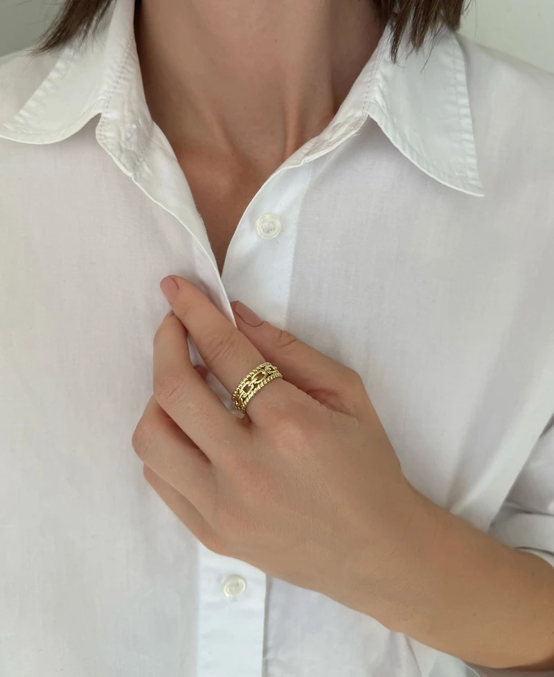 Adornia Gold 3-Band Sandwich Ring