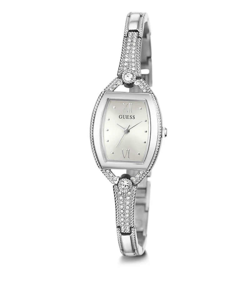 Guess Women's Silver-Tone Glitz Watch, 21mm