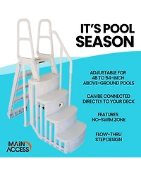 Main Access 48-54 Inch Above Ground Swimming Pool Smart Step and Ladder System