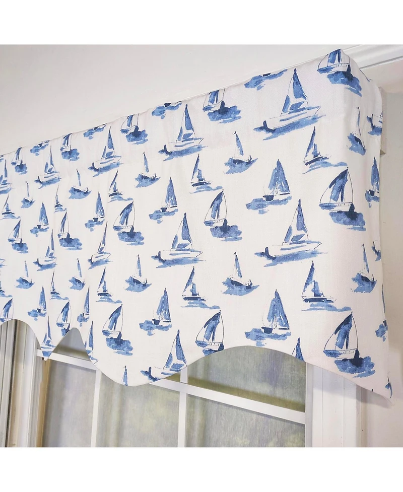 Rlf Home 100percentage Cotton Sailboats Regal With Lining Rod Pocket Window Valance