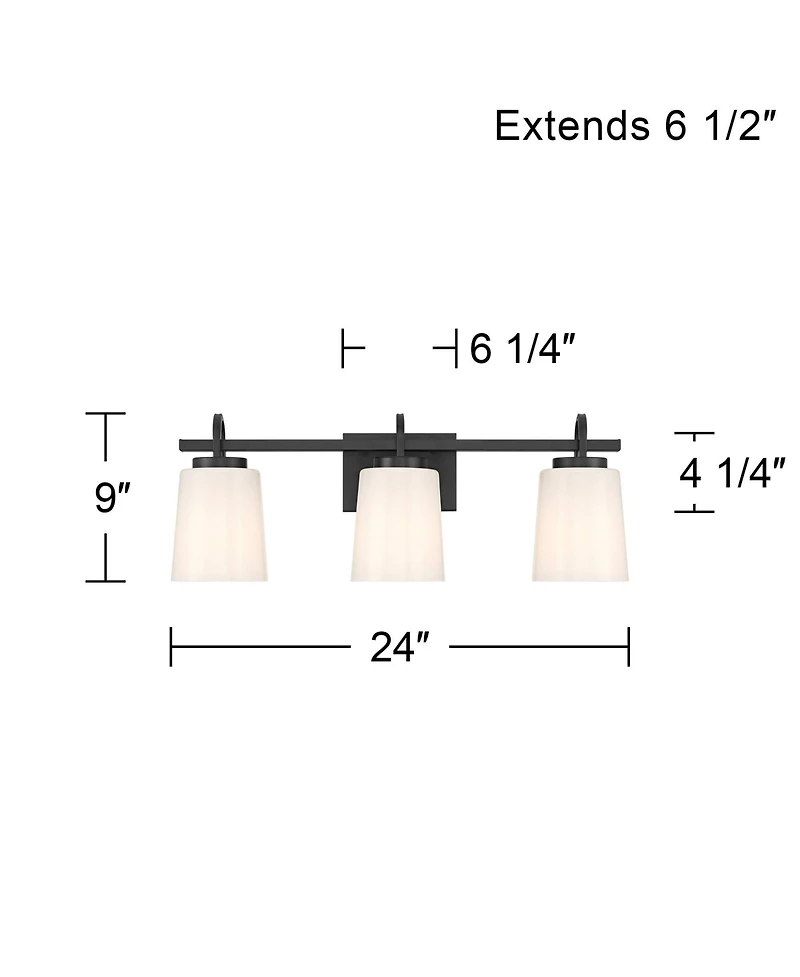 Possini Euro Design Barnes 24" High 3 Light Bathroom Vanity Wall Lamp Light Fixture Mount Over The Sink Mirror Hardwired