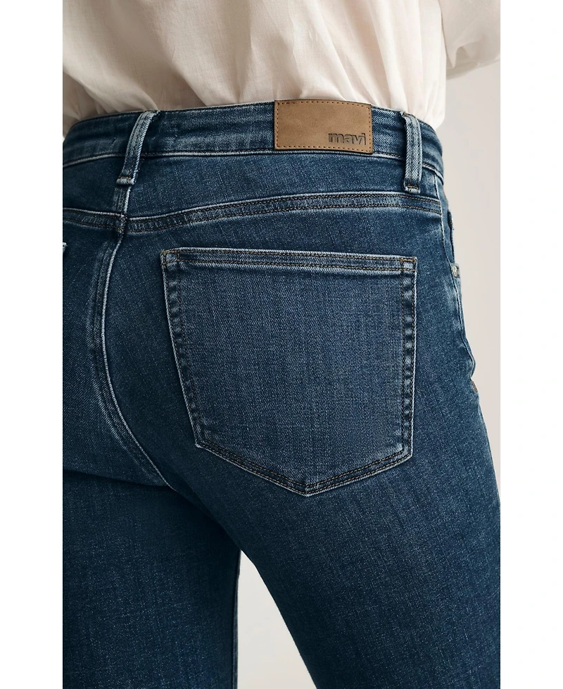 Mavi Jeans Women's Kathleen Mid Rise Boyfriend Dark Brushed Feather