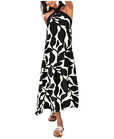 Cupshe Women's Shore Glow Tropical Maxi Beach Dress
