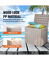 Sugift Outdoor Storage Box 31 Gallon Resin Deck Box Backyard Outside Toy and Towel Storage