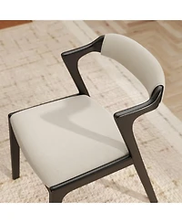 Rainsken Modern Dining Chairs Set of 2, Rubberwood Frame, Upholstered Chairs, Sharp Armrests, Open Back, for Room/Kitchen/Living Room
