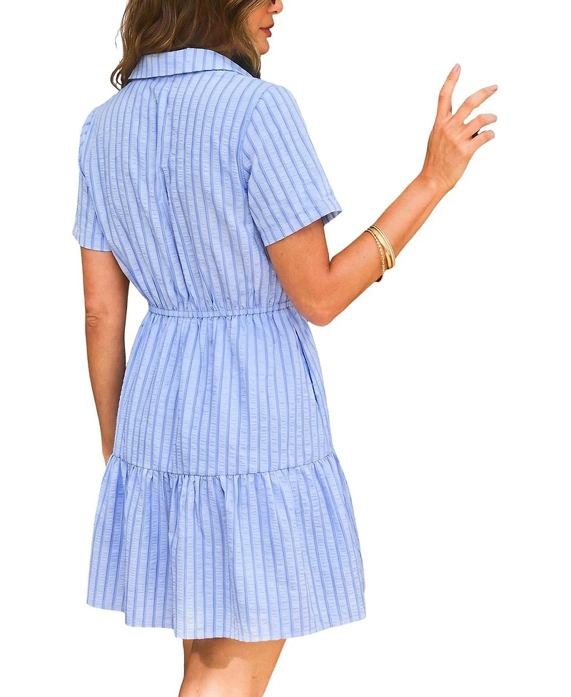 Cupshe Women's Park Vip Striped Mini Beach Dress