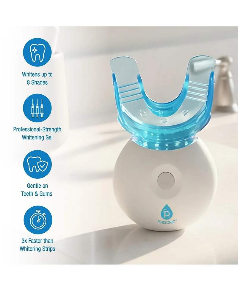 Pursonic Ultimate Smile Brightening Bundle Led Kit, Rechargeable Rotary Toothbrush and Whitening Strips