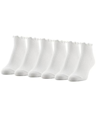 Gold Toe Women's Rib Lettuce Edge Quarter Socks, 6-Pack