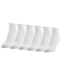 Gold Toe Women's Rib Lettuce Edge Quarter Socks, 6-Pack