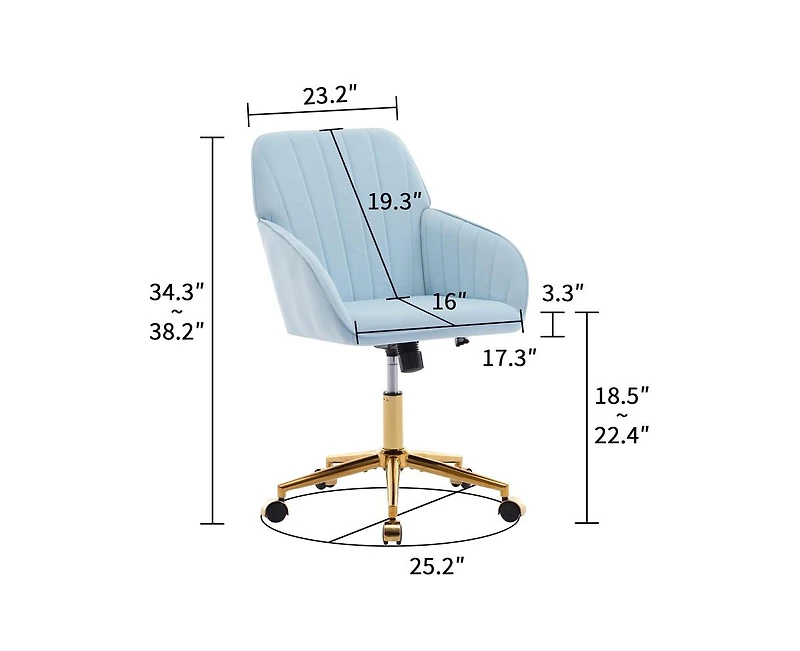sumyeg Adjustable Office Chair Swivel Backrest Seat with Metal Base