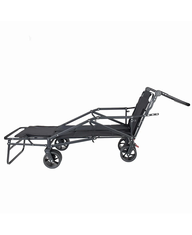 Streamdale Furniture 2-in-1 Multifunctional Folding Wagon Cart and Beach Chair 650lb Capacity
