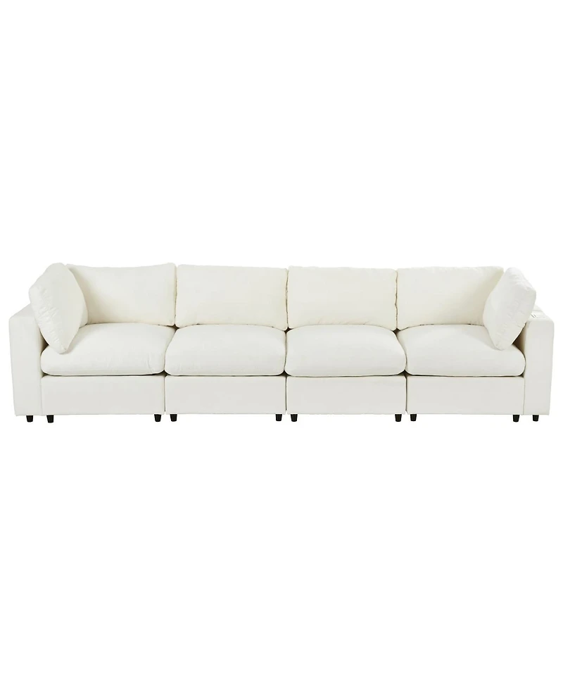 Streamdale U-style 133.5'' Modular Sectional Sofa with Storage Usb Wireless Charge and Speaker