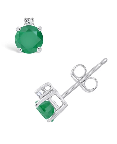 Sapphire (3/4 ct. t.w.) & Diamond Accent Stud Earrings 14k White Gold (Also Emerald, Ruby, Tanzanite)