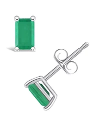 Tanzanite Stud Earrings (1/2 ct. t.w.) 14k White Gold (Also Emerald, Sapphire & Ruby)