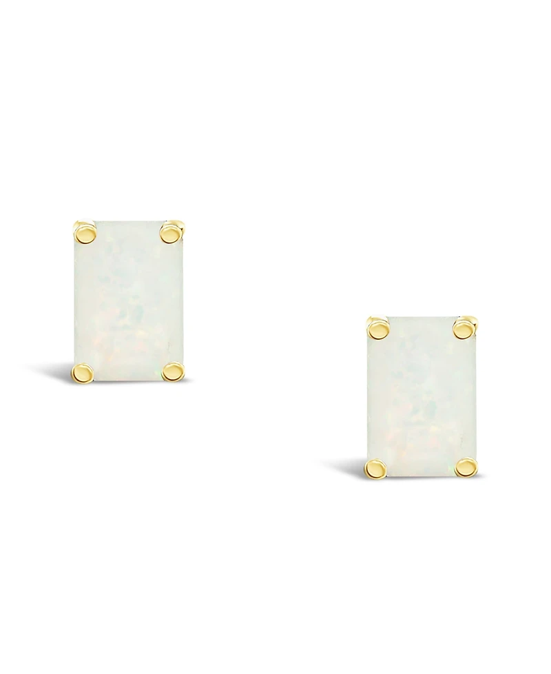 Opal (5/8 ct. t.w.) Stud Earrings 14K Yellow Gold or White