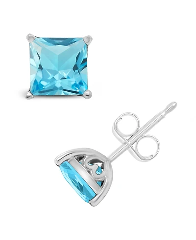 Blue Topaz (2-7/8 ct. t.w.) Stud Earrings in Sterling Silver. Also Available in Amethyst (2-1/6 ct. t.w.)
