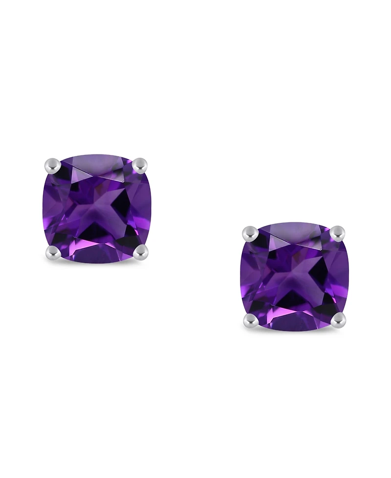 Gemstone Stud Earrings Sterling Silver