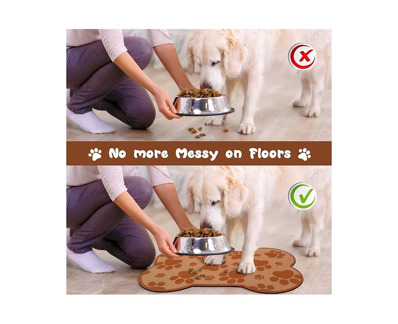 Aronkl Diatomaceous Earth Pet Feeding Mat Super Absorbent Non-Slip Waterproof Easy Clean