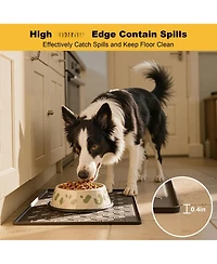 Aronkl Silicone Pet Feeding Mat Waterproof Non-Slip Raised Edge Easy Clean for Dogs Cats