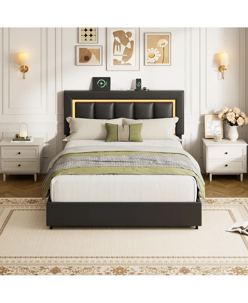 gaomon Bed Frame with 4 Drawers